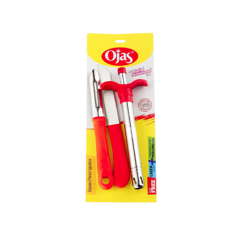 SS Gas Lighter (With Grp+Knife+Peeler)