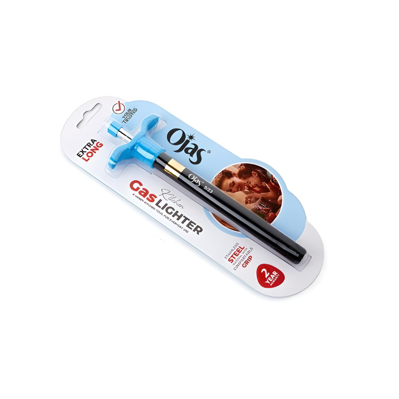 Black Coated Gas Lighter With Grip (Extralong)