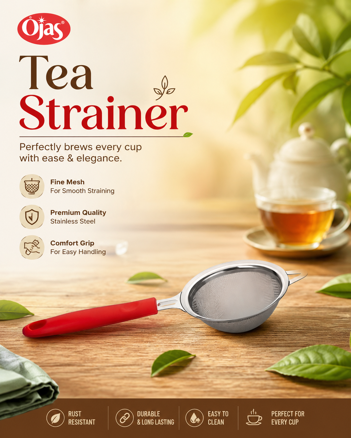 Tea Strainer Plastic Handle