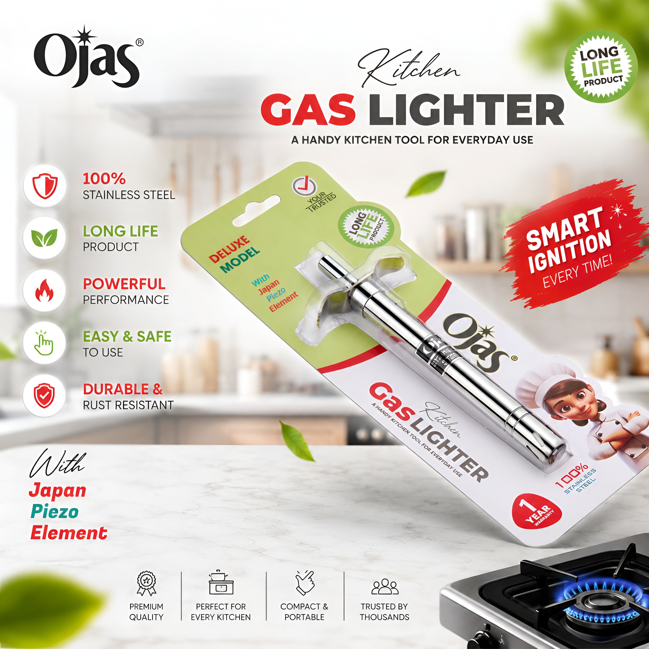 Stainless Steel Gas Lighter